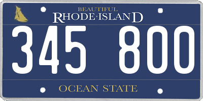 RI license plate 345800