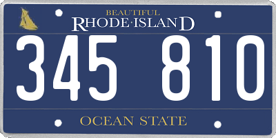 RI license plate 345810