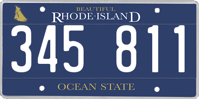 RI license plate 345811