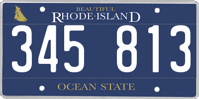 RI license plate 345813