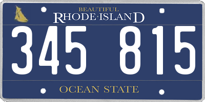 RI license plate 345815