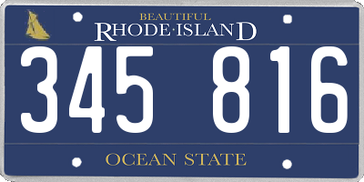 RI license plate 345816