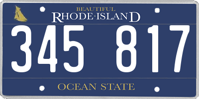 RI license plate 345817