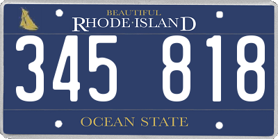 RI license plate 345818