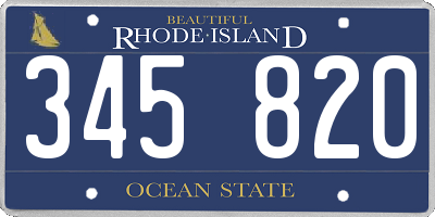 RI license plate 345820