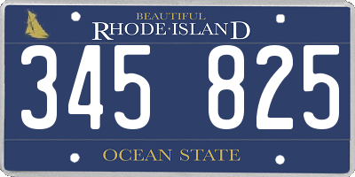 RI license plate 345825