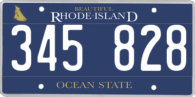 RI license plate 345828