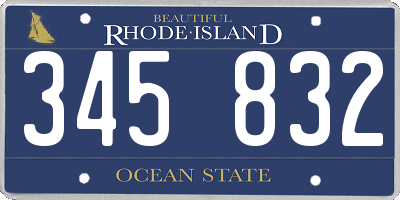 RI license plate 345832