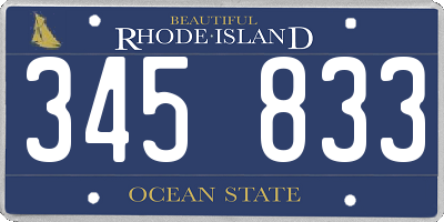 RI license plate 345833