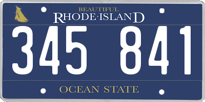 RI license plate 345841