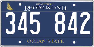 RI license plate 345842
