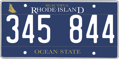 RI license plate 345844