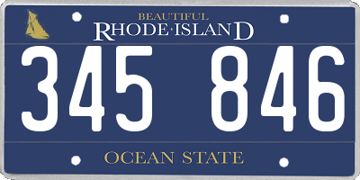 RI license plate 345846