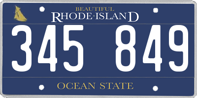 RI license plate 345849