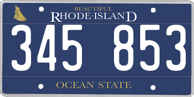 RI license plate 345853