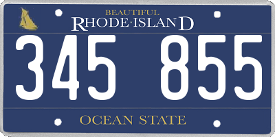 RI license plate 345855