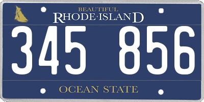 RI license plate 345856