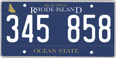 RI license plate 345858