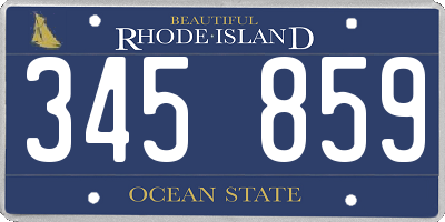 RI license plate 345859