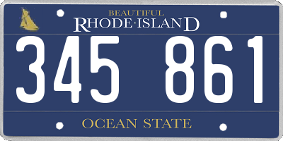 RI license plate 345861