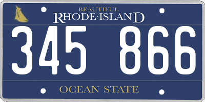 RI license plate 345866