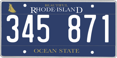 RI license plate 345871