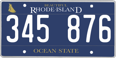 RI license plate 345876