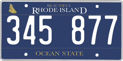 RI license plate 345877