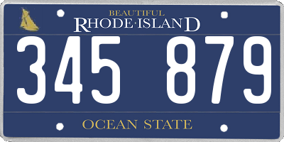 RI license plate 345879
