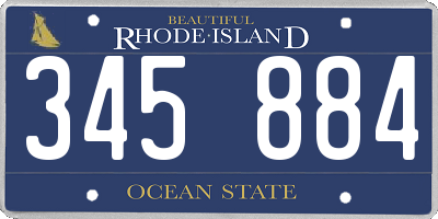 RI license plate 345884