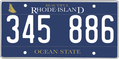 RI license plate 345886