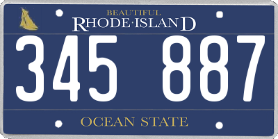 RI license plate 345887