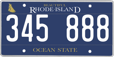 RI license plate 345888
