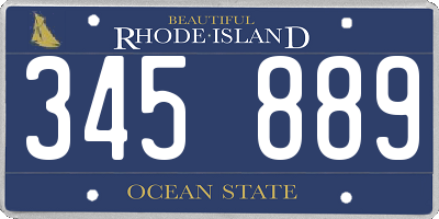 RI license plate 345889