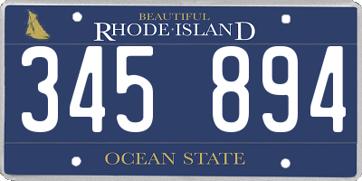RI license plate 345894