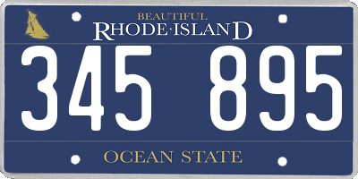 RI license plate 345895