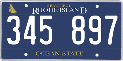 RI license plate 345897