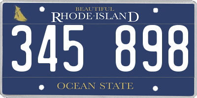 RI license plate 345898