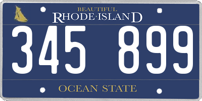 RI license plate 345899