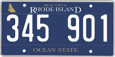 RI license plate 345901