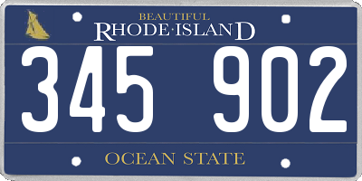 RI license plate 345902