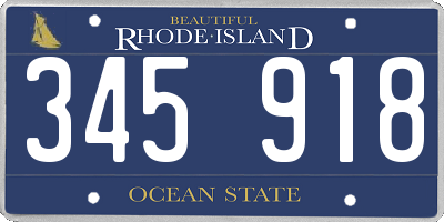 RI license plate 345918