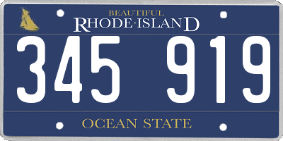 RI license plate 345919