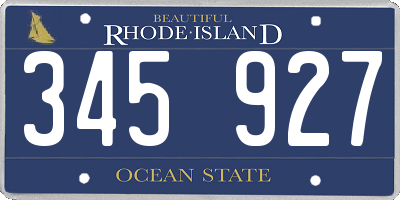 RI license plate 345927