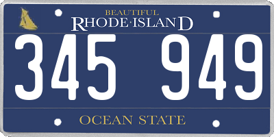 RI license plate 345949