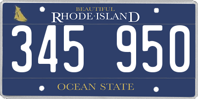 RI license plate 345950