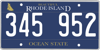 RI license plate 345952
