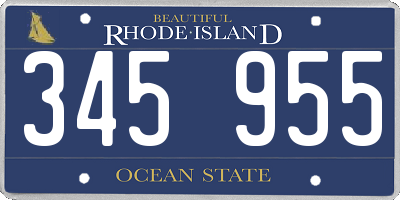 RI license plate 345955