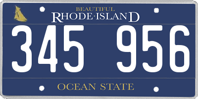 RI license plate 345956