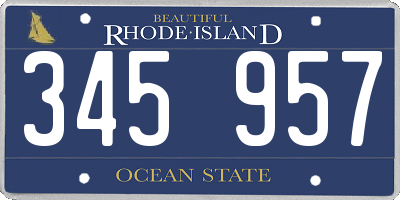 RI license plate 345957